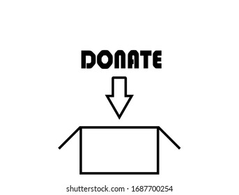 Donation box icon thin line for web and mobile, modern minimalistic flat design. Vector icon and offset colour on light white background.