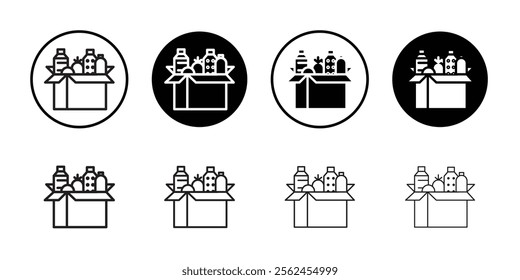 Donation box icon Thin line flat illustration