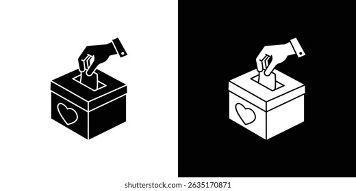 Donation box icon Vector in flat style. Collection silhouettes