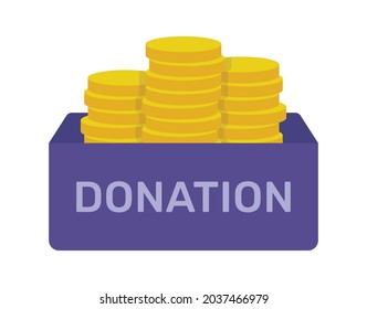Ilustración vectorial de icono de caja de donación.