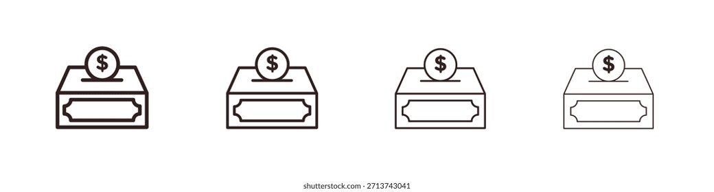 Donation box icon. Vector isolated pictograms.