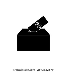 Donation Box Icon. Donation Box Vector Icon in line style design. Donation Box Symbol. Vector illustration.