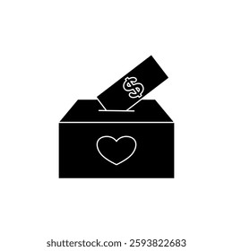 Donation Box Icon. Donation Box Vector Icon in line style design. Donation Box Symbol. Vector illustration.