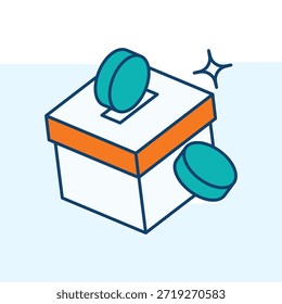 Caja de donación Icono Vector ilustración de stock