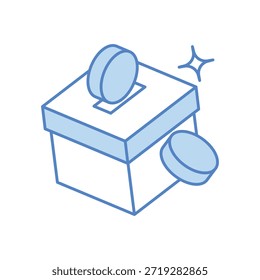 Caja de donación Icono Vector ilustración de stock