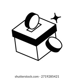Caja de donación Icono Vector ilustración de stock