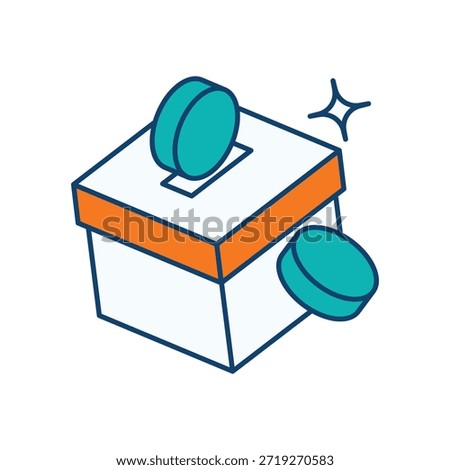 Donation Box Icon vector stock illustration