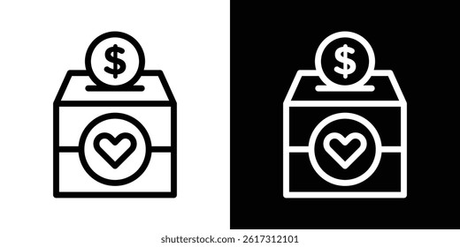 Donation box icon vector for web and mobile app. Symbol isolated.