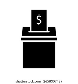  Spendenbox, weißes Symbol auf Hintergrund