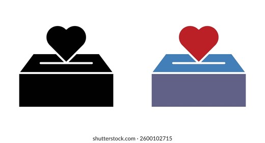 Donation Box icons collection vectors for web ui