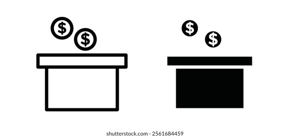 Donation box icons for web ui designs
