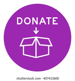 Donation box line icon.