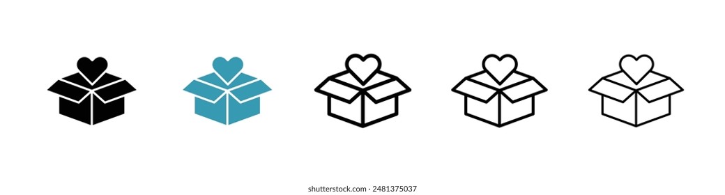 Donation Box line icon vector set.