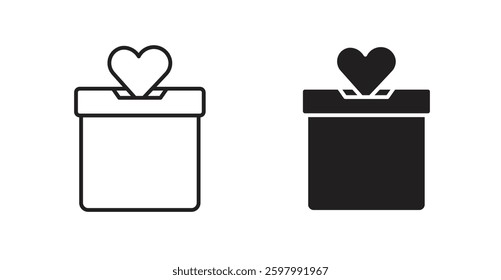 Donation Box line icon vector set.