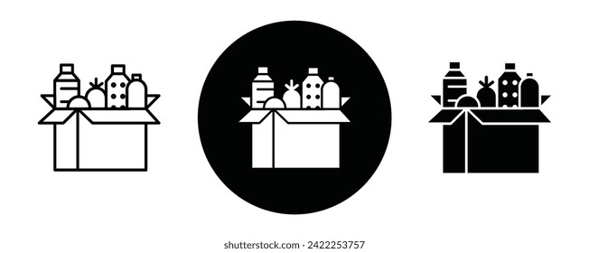 Donation box outline icon collection or set. Donation box Thin vector line art