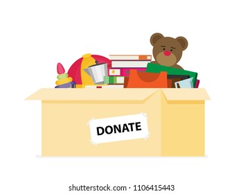 Donation Box for refugees flat design