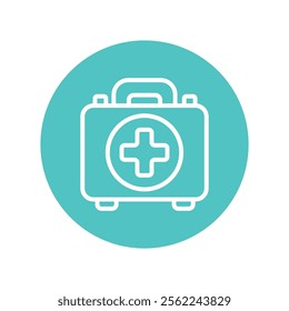 Donation Box  Vector Circle Outline Icon. Eps File 10