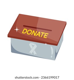 Donation box vector colorful stickers Icon Design illustration. EPS 10 File