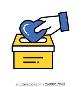 Donation Box vector filled outline icon. EPS 10 file