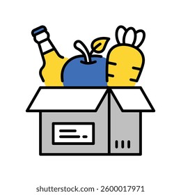 Donation Box vector filled outline icon. EPS 10 file