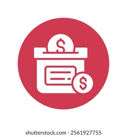 Donation Box  Vector Gylph Icon. Eps File 10