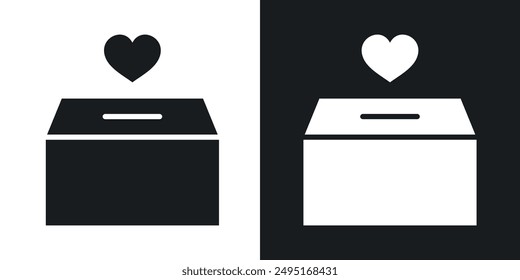 Donation Box vector icon set in solid style.