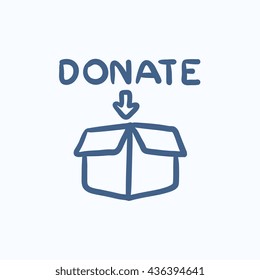 Donation box vector sketch icon isolated on background. Hand drawn Donation box icon. Donation box sketch icon for infographic, website or app.