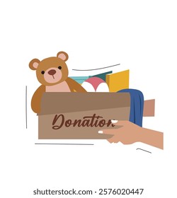 donation box.Charitable toys donation for kids: