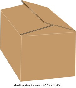 Donación Caja de cartón Ilustración vectorial Caridad y concepto de embalaje. Perfecto para campañas de caridad, diseño de empaques, logística, almacenamiento, entrega y gráficos con temas de donación. Limpio y sencillo.