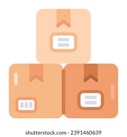 Donation cardboard boxes, modern flat icon