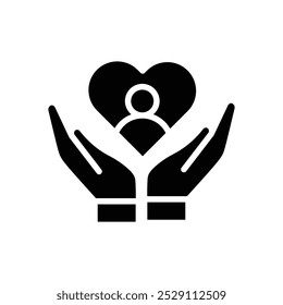 donation care support icon Vector set outline