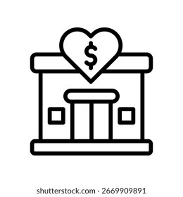 Donation Center Icon Outline Vector Illustration