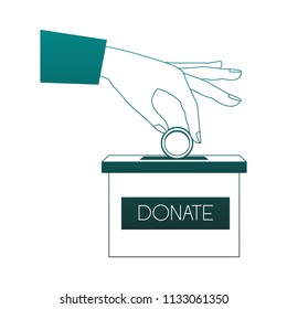 Donation and charity blue lines