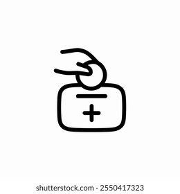 donation charity box icon sign vector