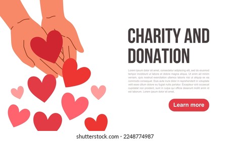 Donation and charity concept. Can use for web banner, infographics. Flat vector isolated on white background.