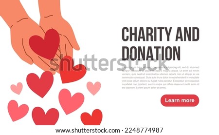 Donation and charity concept. Can use for web banner, infographics. Flat vector isolated on white background.