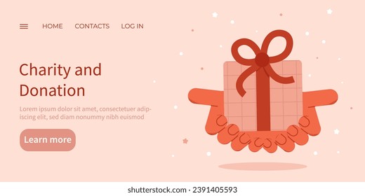 Donation and charity concept.vector web banner