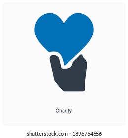 Donation or charity icon concept