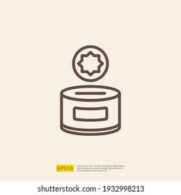 donation and charity line icon for Muslim and Ramadan theme concept. Vector illustration