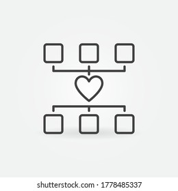 Donation or Charity outline vector concept icon or design element