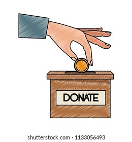 Donation and charity scribble