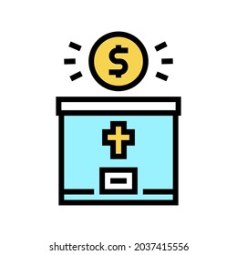 donation christianity color icon vector. donation christianity sign. isolated symbol illustration