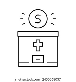 donation christianity line icon Vector. donation christianity sign. aislado contour symbol negro ilustración