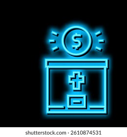 donation christianity neon light sign vector. donation christianity illustration