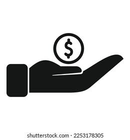 Donation coin icon simple vector. Charity help. Human money