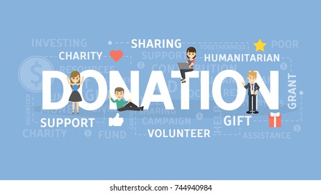 Donation concept illustration. Idea of gift, support and charity.