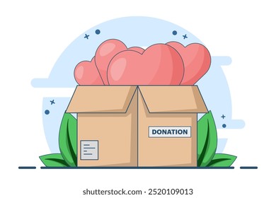 Donation concept, online donation, financial support and fundraising, Non-profit organization, Support and help, Volunteering, Social support, Non-profit organization. flat vector illustration.