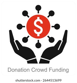 Donation Crowd Funding vector icon concept design