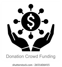 Donation Crowd Funding vector icon concept design