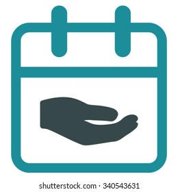 Donation Date vector icon. Style is bicolor flat symbol, soft blue colors, rounded angles, white background.